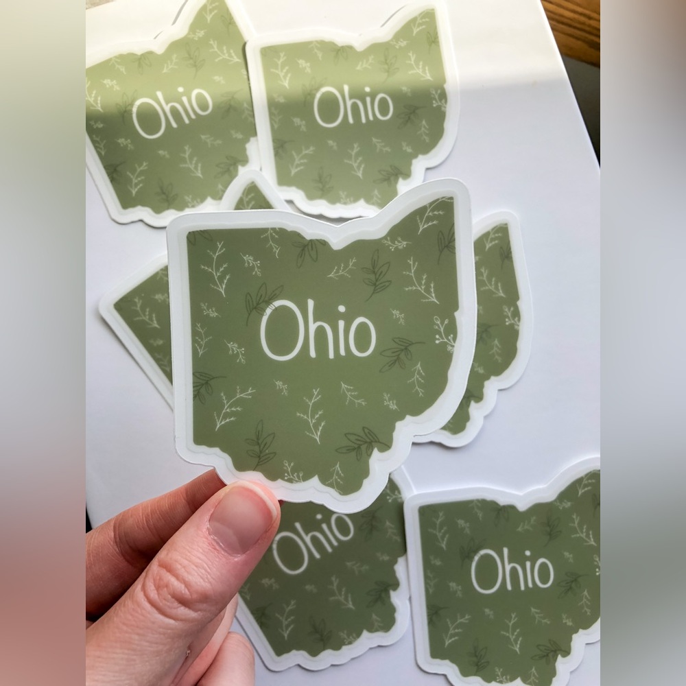 Ohio State Shaped Green Sticker Pack